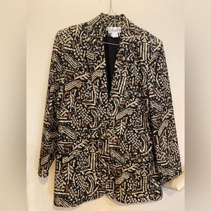Printed Linen Blazer